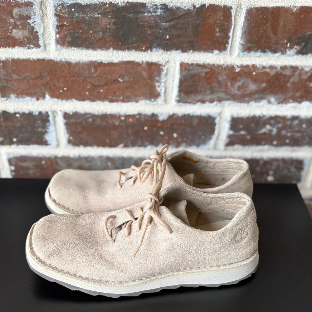 Timberland Smart Comfort Square Toe Loafers Size 8 Oatmeal Suede - Picture 3 of 12